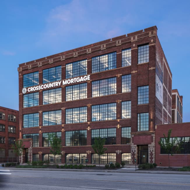 Outside of the CrossCountry Mortgage headquarters in the Supuerior Arts District in Cleveland, Ohio.