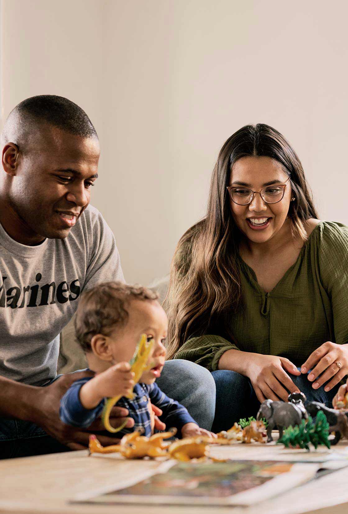 A family plays together peacefully knowing they found the best option to help them reach financial wellness.